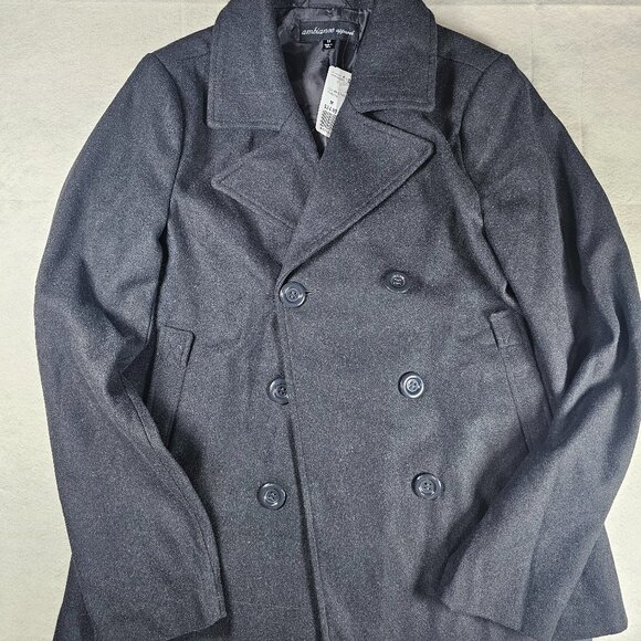 NEW Ambiance Apparel Charcoal Gray Women's Peacoat - Size Medium - Picture 3 of 7